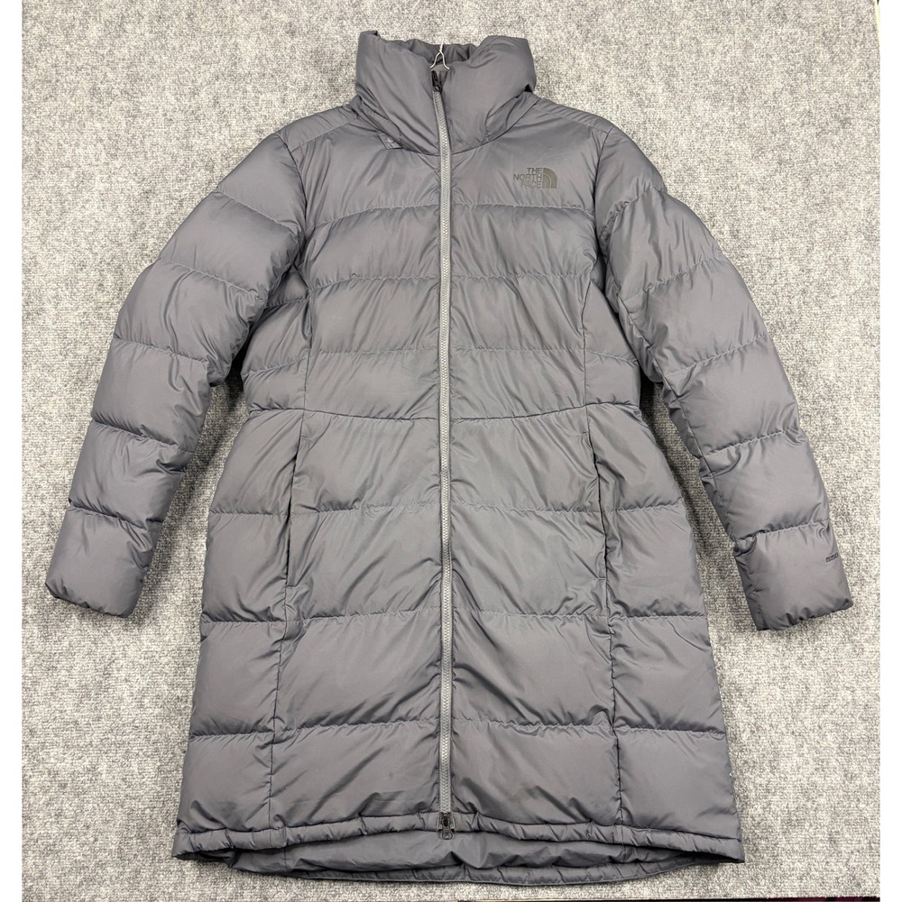 The North Face Metropolis Down Parka Gray Puffer Coat Womens XL Longline Jacket